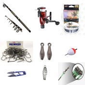 تصویر پکیج لوازم ماهیگیری چوب تله پارتنر و چرخ SL Telepartner and CB-140 fishing package