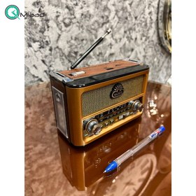 تصویر رادیو کلاسیک شارژی کوچک چراغ قوه دار مدل 087، رادیو طرح قدیمی سایز کوچک با قابلیت های بلوتوث / رادیو و چراغ قوه 