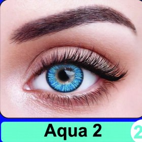 تصویر لنز چشم رنگی نیوویژن آبی اقیانوسی دور مشکی AQUA2 