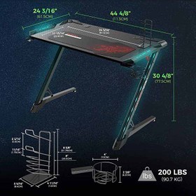 تصویر میز گیمینگ یوریکا Eureka ERK-Z1s-Pro-43B-V2 