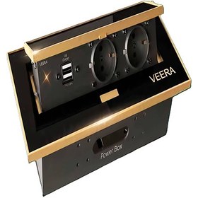 تصویر پریز کابینتی توکار ویرا ۲ عدد ارت دار 