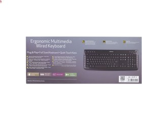 تصویر صفحه کلید باسیم سیبراتون مدل SKB585 - با حروف حک شده فارسی Sibraton SKB585 Ergonomic Multimedia Wired Keyboard