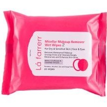 تصویر دستمال مرطوب پاک کننده آرایش لافارر کد 2 بسته 20 عددی 