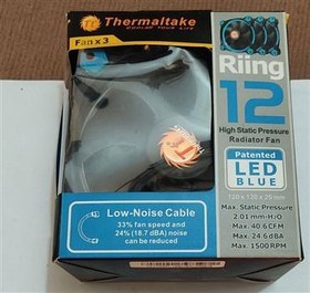 تصویر سه عدد فن ترمالتیک Thermaltake Riing 12 Blue LED 