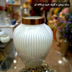 تصویر گلدان شیشه ای رنگی رومیزی آبکاری لاستر مدل گیسو (عالیجناب) 