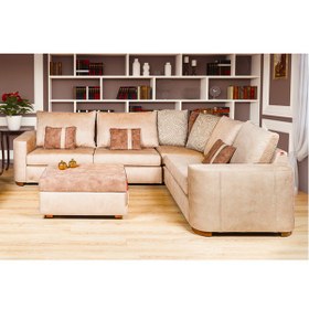 تصویر ست ال 6 نفره مبل راحتی نیلپر با اتومان مدل برنت Brent L Nilper sofa - Brent L