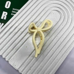 تصویر گیره طرح پاپیون مات کد 2010 - زرد کره ای 