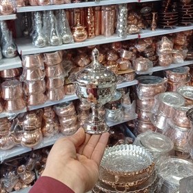 تصویر قندان مسی کروم پایه دار درجه یک ( قادر زنجان ) 