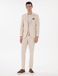 تصویر کت و شلوار پیرکاردین اورجینال Pierre Cardin 1143460 Beige Slim Fit Suit 50302416-vr011 
