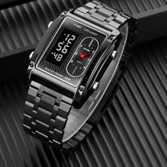 تصویر ساعت مچی مردانه اسکمی مدل 1868BK با بند استیل ضد زنگ 