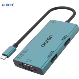 تصویر تبدیل Type-C به HDMI و VGA اونتن مدل Type-C to HDMI+VGA adapter OTN-M206 
