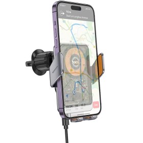 تصویر هولدر شارژر وایرلس هوکو مدل HW7 hoco HW7 Transparent Discovery Edition Wireless Fast Charging Car Holder(air outlet)