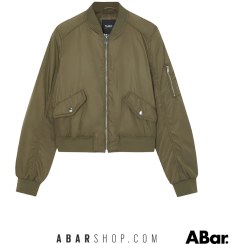 تصویر ژاکت زنانه برند پل اند بیر رنگ خاکی مدل PULL&BEAR Basic bomber jacket 