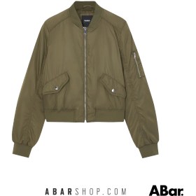 تصویر ژاکت زنانه برند پل اند بیر رنگ خاکی مدل PULL&BEAR Basic bomber jacket 