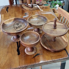 تصویر سرویس پذیرای چوبی 4 تیکه با پوشش گیاهی 4-piece wooden reception service with vegetation