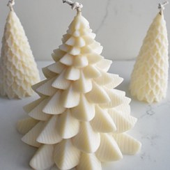 تصویر شمع مدل کاج افشان - قرمز برفی 