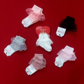 تصویر جوراب نوزادی توردار در شش رنگ جذاب ( با ارسال رایگان ) 