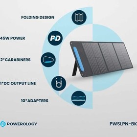 تصویر پنل خورشیدی مونوکریستالی 60 وات پاورولوژی مدل Powerology 60W Mono-Crystalline Solar Panel (PWSLPN-BK) 