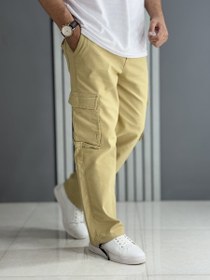 تصویر شلوار کارگو کتان کرم 
