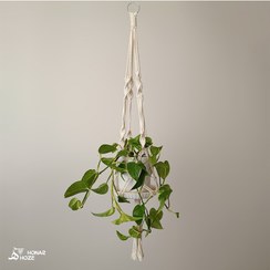 تصویر آویز گلدان مکرومه مدل دنیز 