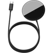 تصویر شارژر بی سیم باسئوس مدل Simple Mini Magnetic Wireless Charger WX01-JKF 