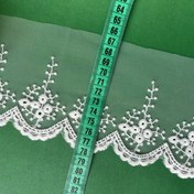 تصویر ارگانزا دخترانه - پنبه‌ای سفید عرض پهن WX-17 