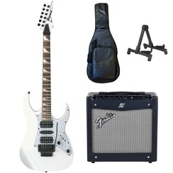 تصویر گیتار الکتریک آیبانز مدل Ibanez RG350DXZ به همراه آمپلی فایر فندر مدل MUSTANG 1.V2 با توان خروجی 20 وات با کیف و استند (دست دوم) 