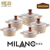 تصویر سرویس قابلمه ۱۰پارچه گرانیتی مارک زیو ترکیه مدل MILANO Z: 7180 10-piece granite pot set, Mark Ziv, Türkiye, MILANO Z model: 7180