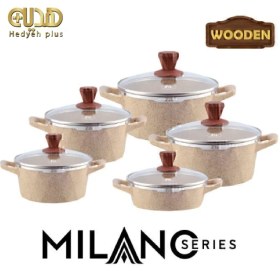 تصویر سرویس قابلمه ۱۰پارچه گرانیتی مارک زیو ترکیه مدل MILANO Z: 7180 10-piece granite pot set, Mark Ziv, Türkiye, MILANO Z model: 7180