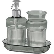 تصویر ست سرویس بهداشتی ایکیا مدل BROFJARDEN ۳ تکه خاکستری 