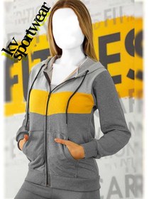 تصویر سویشرت شلوار کلاهدار نخی زنانه کد 001 Womens hooded cotton sweatshirt code 001