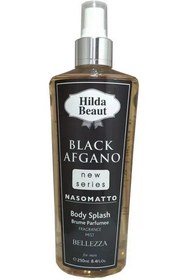 تصویر بادی اسپلش مردانه هیلدا بیوت Hilda Beautمدل بلک افغانو Black Afganoحجم 250 میل 