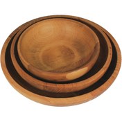 تصویر کاسه چوبی طرح کلاسیک در 3سایز 