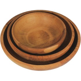 تصویر کاسه چوبی طرح کلاسیک در 3سایز 