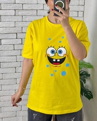 تصویر تیشرت مردانه طرح باب اسفنجی زرد 