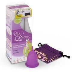 تصویر کاپ قاعدگی مدل کلاسیک ساقه ای سایز متوسط رنگ بنفش ملونا Meluna Menstrual Cup medium Size purple