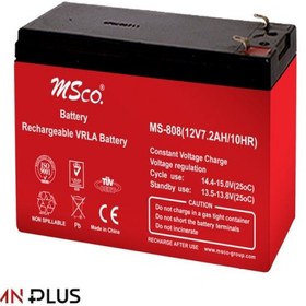 تصویر باتری یو پی اس 12 ولت 7.2 آمپر ساعت ام اس کو مدل MS-808 