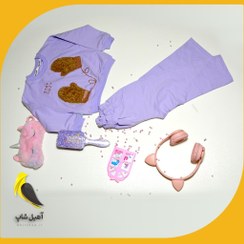 تصویر بلوز شلوار دخترانه طرح دستکش Blouse for girls with glove design