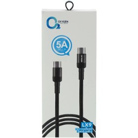 تصویر کابل USB-C اکسیژن مدل LX9 طول 1 متر OXYGEN LX9 Type-C To Type-C Cable