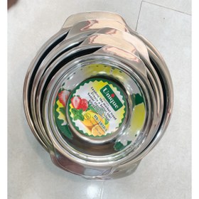 تصویر لگن دسته دار یونیک لایف پنج تکه اصلی آهنربا نگیر ضخیم Unique Life Stainless Steel Thick Magnetic-Free Five-Piece Handled Bowls