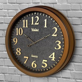 تصویر ساعت دیواری والار کد 601 - قهوه ای Walar wall clock code 601