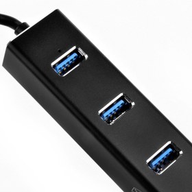 تصویر هاب 3 پورت USB 3.0 سیلوراستون مدل EP04 مشکی هاب لپ تاپ USB 3 سیلوراستون مشکی