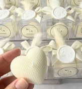 تصویر گیفت عروسی و نامزدی مدل شمع قلب پلکسی - ب 