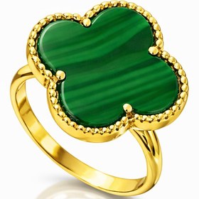 تصویر انگشتر جواهر نقره زنانه طرح ون کلیف عیار۹۲۵ 