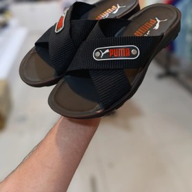 تصویر دمپایی مردانه پوما مدل 1205 برزنتی رنگ مشکی 