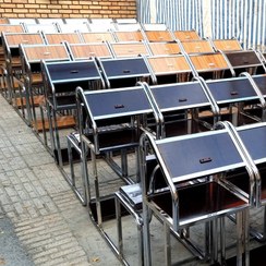 تصویر صندلی نماز حرمی مدل SA95 کد ۱۰ پایه استیل قهوه ای 