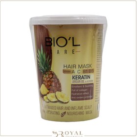 تصویر ماسك موي آناناس ویتالیتی مغذی و آب رسان فوق العاده قوي آناناس بیول Biol Vitality Pineapple Keratin Hair Mask for Damaged Hair and Inflame Sculp