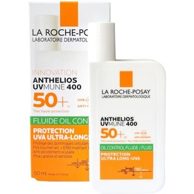تصویر کرم ضد آفتاب فلویید لاروش پوزای SPF50 مدل آنتلیوس یووی مون 400 بی رنگ 50 میل غیراصل La Roche Posay Anthelios UVMune 400 Invisible Fluid SPF50+ Sun Cream 50 ml