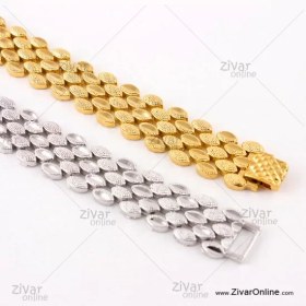 تصویر دستبند استیل طرح طلا BR-077 