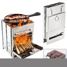 تصویر اجاق هیزمی تاشو BBQ WOOD STOVE ا اجاق هیزمی تاشو اجاق هیزمی تاشو